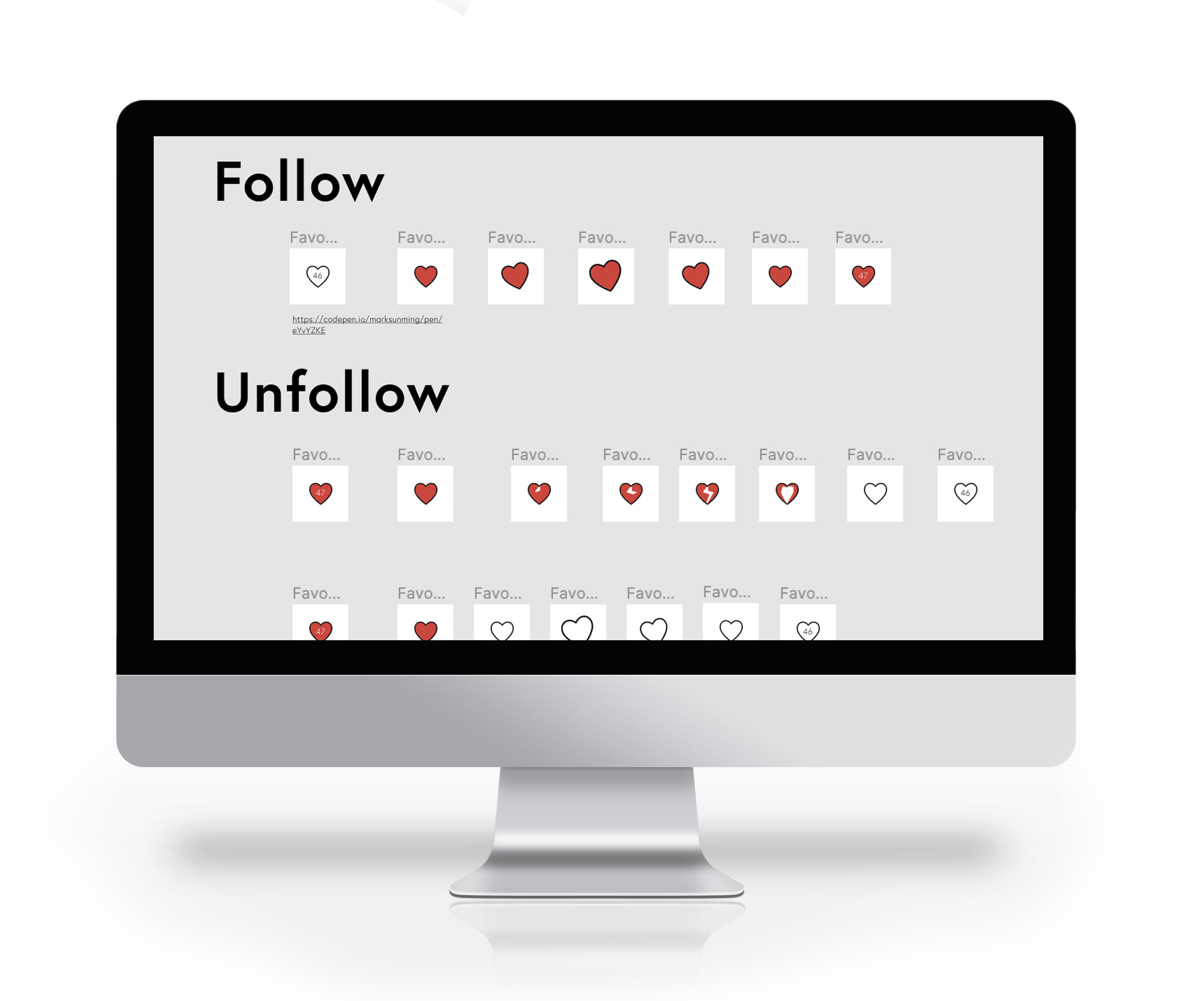 Chairish Favorite interaction initial designs